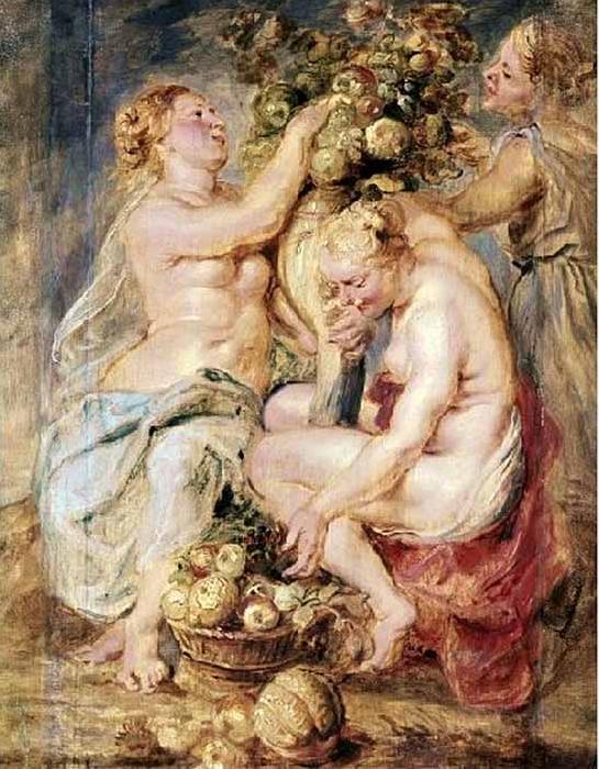 Peter Paul Rubens Ceres and Two Nymphs with a Cornucopia Norge oil painting art